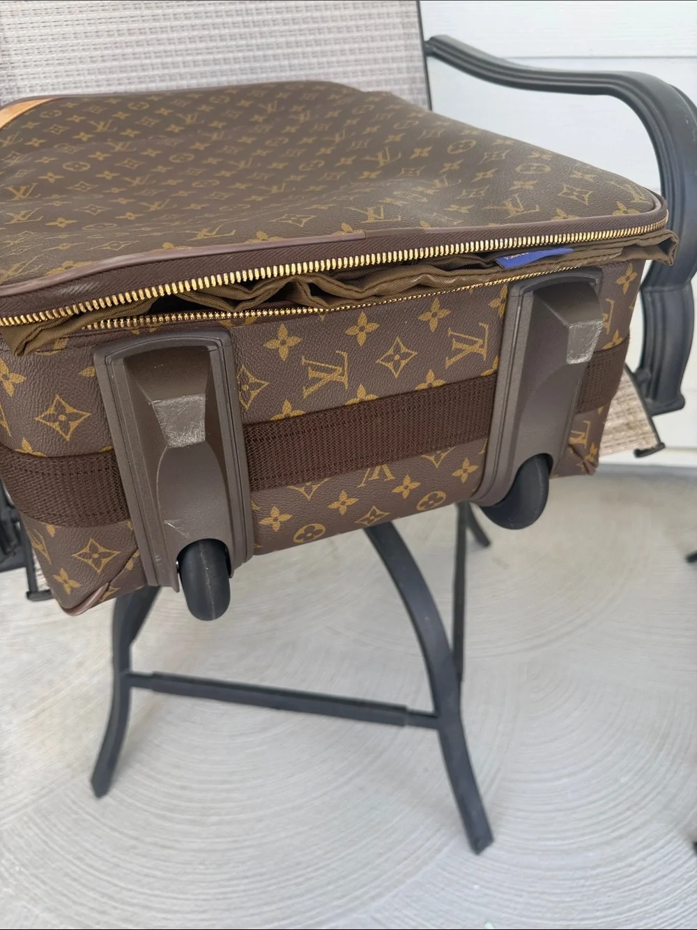 Louis Vuitton Monogram Rolling Carry-On in Brown and Tan